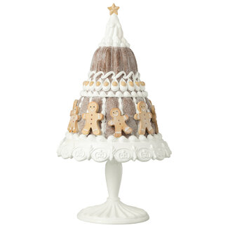 J-Line Peperkoektaart met gembermannetjes limoenpoeder beige/wit