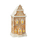 J-Line Peperkoek Led Huisje Limepowder Beige/Wit