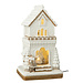 J-Line Peperkoek Led Huis + Kerstman Limepowder Beige/Wit