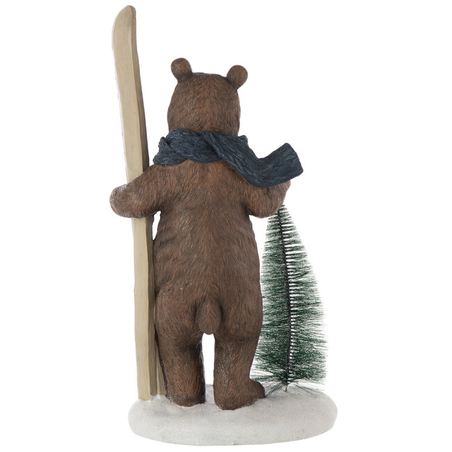 J-Line Bear Led Tree + Ski Limepowder Veelkleurig