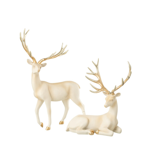 J-Line Deer Walking Limepowder Lichtbeige/Goudkleurig