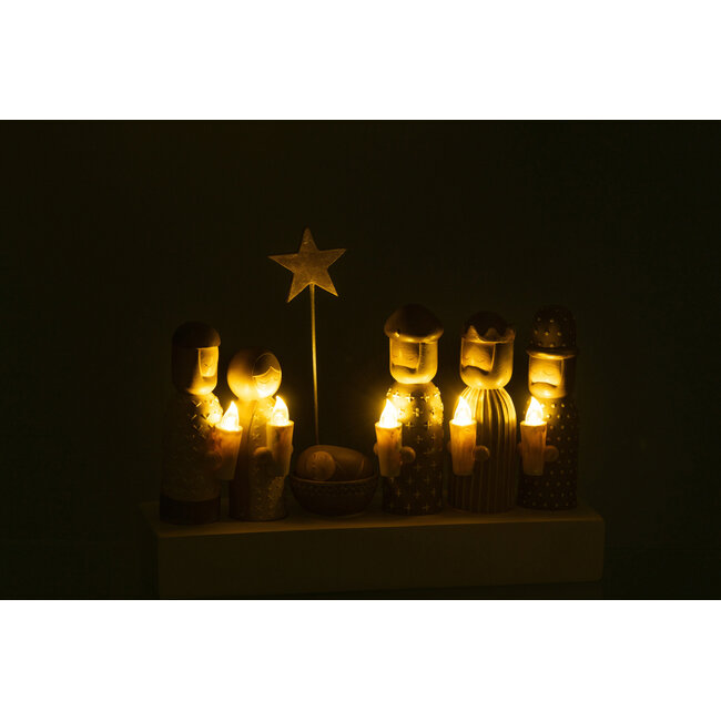 J-Line Kerstverlichting Led Kaarsen Limepowder Veelkleurig