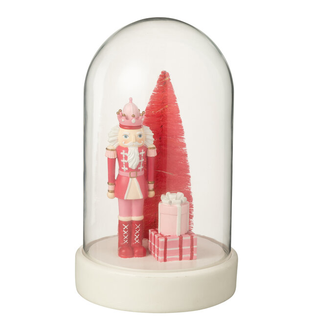J-Line Decoratieve stolp Led Notenkraker + Boom + Cadeaus Limepowder Wit/Roze