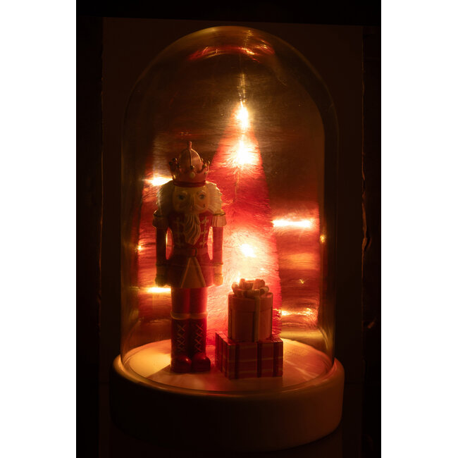 J-Line Decoratieve stolp Led Notenkraker + Boom + Cadeaus Limepowder Wit/Roze