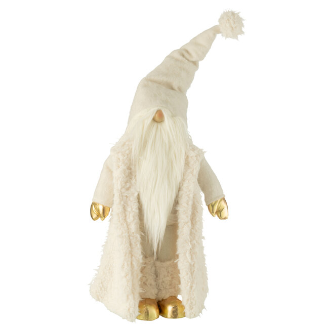 J-Line Gnome Lange Jas Textiel Crème/Goud Groot