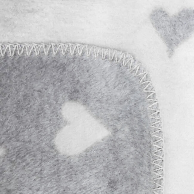 Mars & More plaid hartjes all over licht grijs 130x180cm