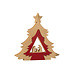 J-Line Kerststal in boom + ster mangohout kerstrood/natuur