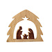 J-Line Kerststal in boom mangohout naturel/bruin groot