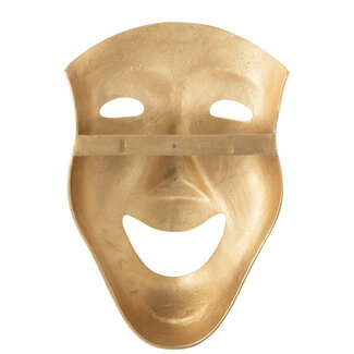 J-Line Figuur Abstract Gezichtsmasker Aluminium Goudkleurig Groot