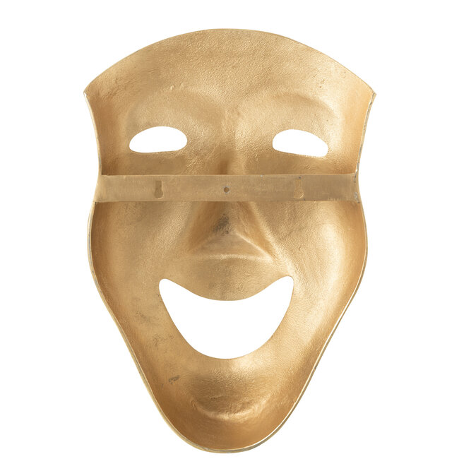 J-Line Figuur Abstract Gezichtsmasker Aluminium Goudkleurig Groot