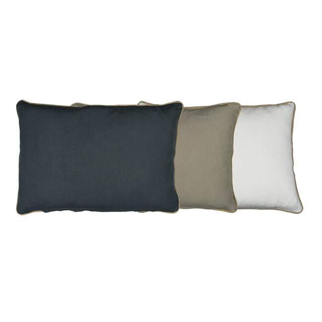 Mars & More kussen donkergrijs met jute bies 40x60cm*