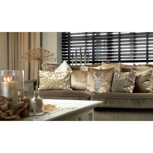 Mars & More kussen fluweel taupe 45x45cm