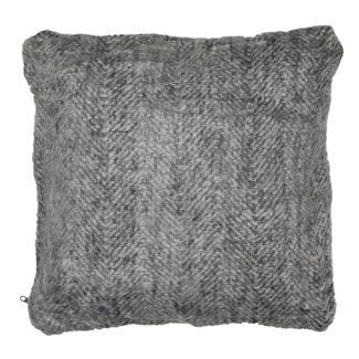 Mars & More *kussen wol look zig zag grijs/wit 45x45cm*