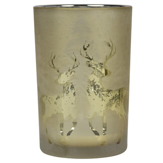 Mars & More Theelichthouder dansend hert goud large 18cm