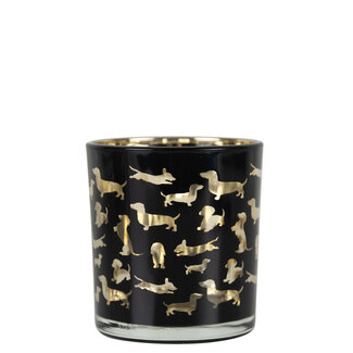 Mars & More Theelichthouder silhouet teckel klein 8cm