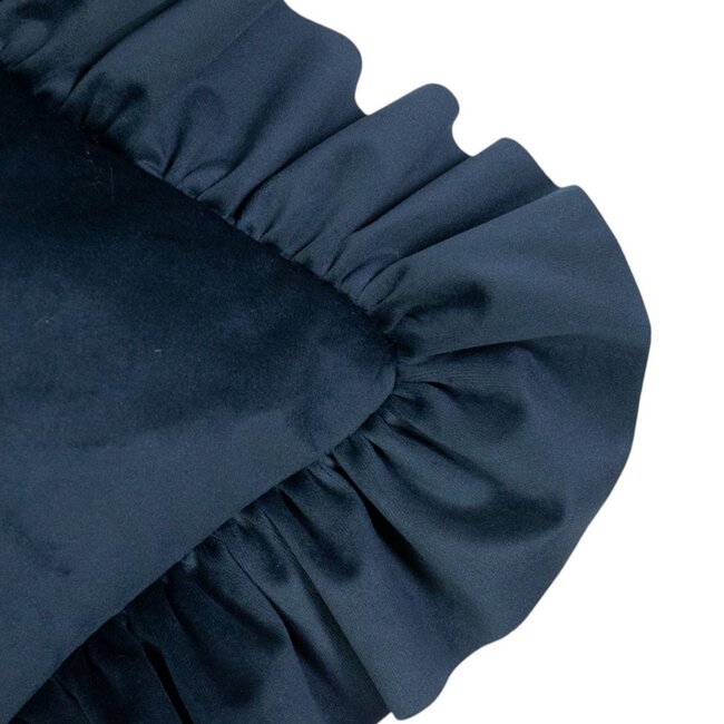 Mars & More kussen fluweel rouche navy 35x45cm