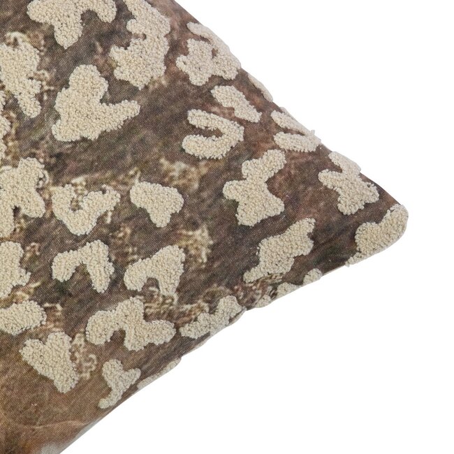 Mars & More Kussen Geborduurd hert in gras 45x45cm