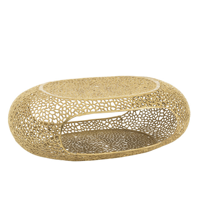 J-Line Salontafel Ovaal Aluminium Goudkleurig Groot