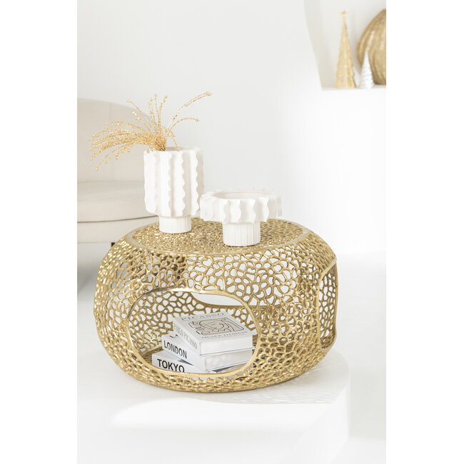 J-Line Koffietafel Aluminium Goudkleurig Klein