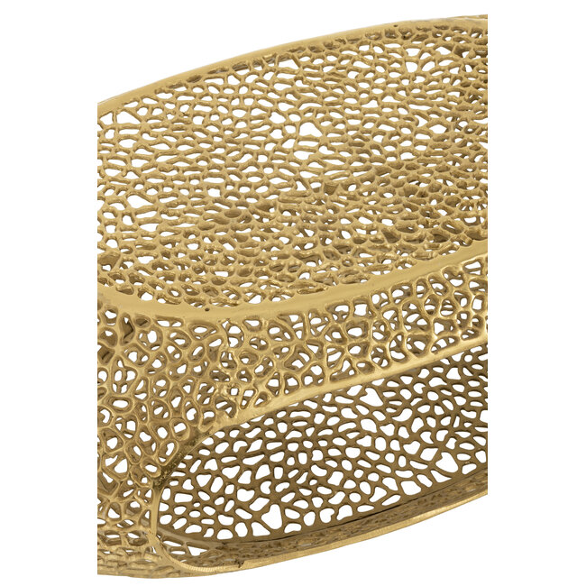 J-Line Salontafel Ovaal Aluminium Goudkleurig Groot