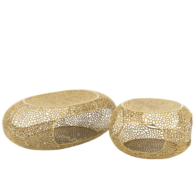 J-Line Salontafel Ovaal Aluminium Goudkleurig Groot