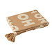 J-Line Deken Hohoho Polyester Wit/Beige