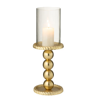 J-Line Kaarsenhouder Aluminium Goudkleurig Groot