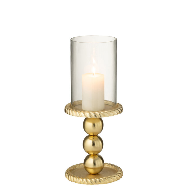 J-Line Kaarsenhouder Aluminium Goudkleurig Klein