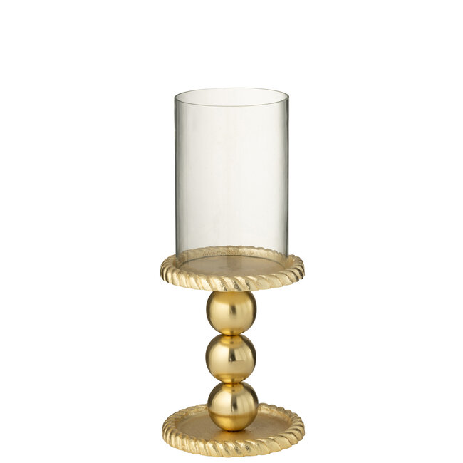 J-Line Kaarsenhouder Aluminium Goudkleurig Klein