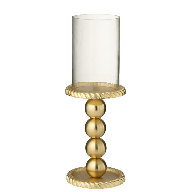 J-Line Kaarsenhouder Aluminium Goudkleurig Groot