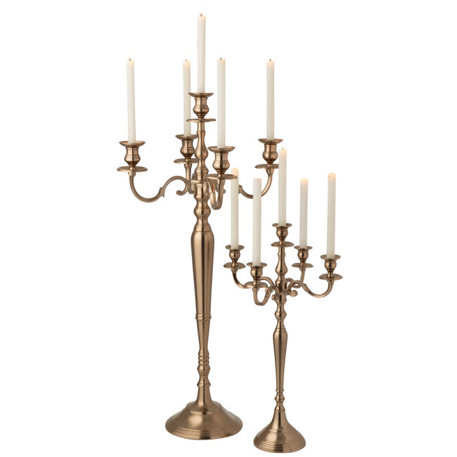 J-Line Kaarsenhouder Aluminium Roségoudkleurig Groot