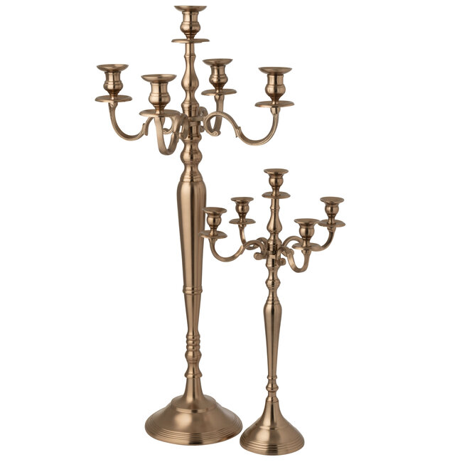 J-Line Kaarsenhouder Aluminium Roségoudkleurig Groot