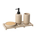 J-Line Zeepdispenser op dienblad Polyresin beige/natuur