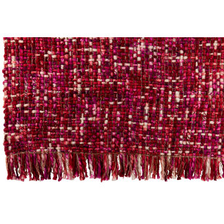 J-Line Deken gebreid acryl donkerroze