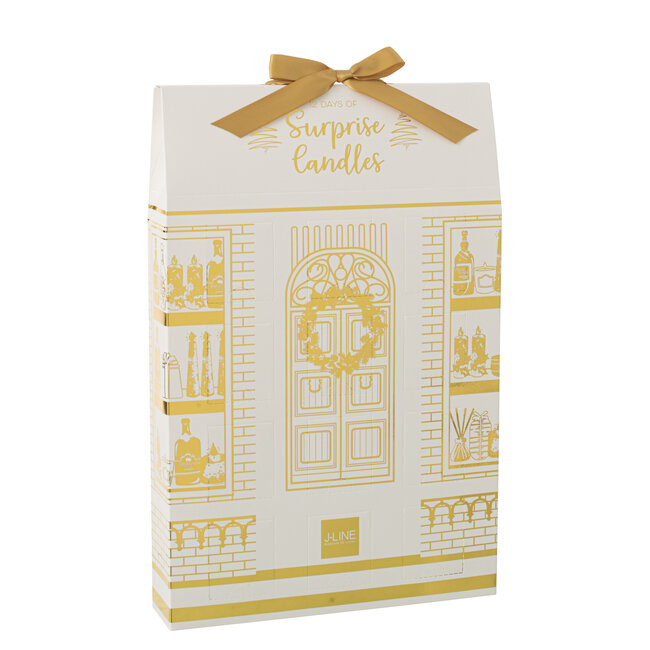 J-Line Geurkaars 12 kaarsen Surprise Window Wax Goudkleurig/Wit