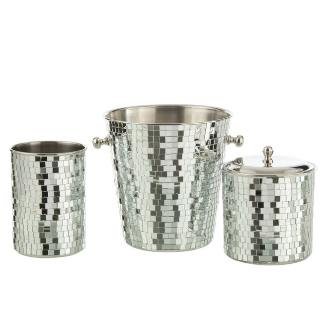 J-Line IJsemmer Mozaïek Roestvrij Staal Zilverkleurig