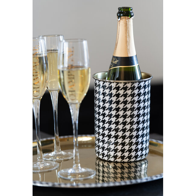 J-Line Wijnkoeler Pied-De-Poule Roestvrij Staal Goudkleurig