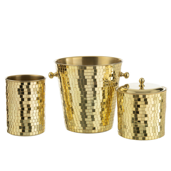 J-Line IJsemmer Mozaïek Roestvrij Staal Goudkleurig