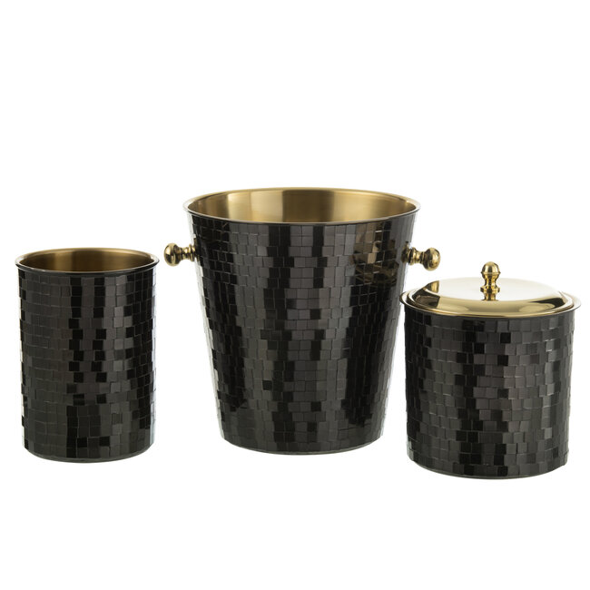 J-Line IJsemmer Mozaïek Roestvrij Staal Zwart