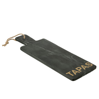 J-Line Kaasplank Rechthoek Marmer Zwart/Goudkleurig Groot