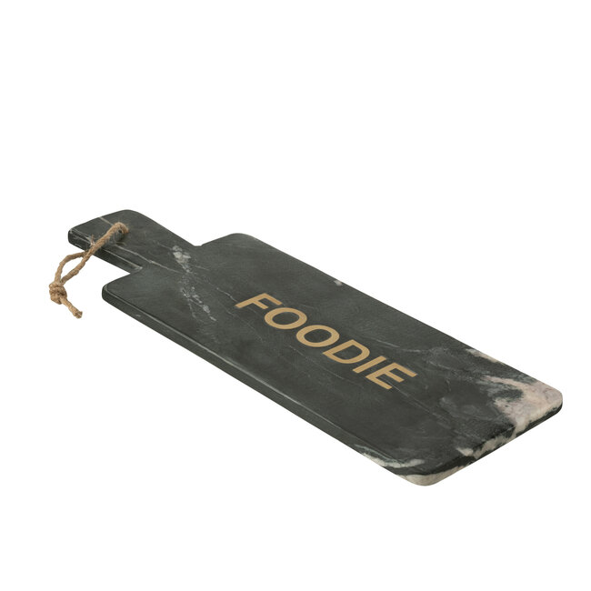 J-Line Kaasplank Rechthoek Marmer Zwart/Goudkleurig Groot