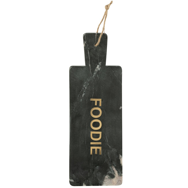 J-Line Kaasplank Rechthoek Marmer Zwart/Goudkleurig Groot