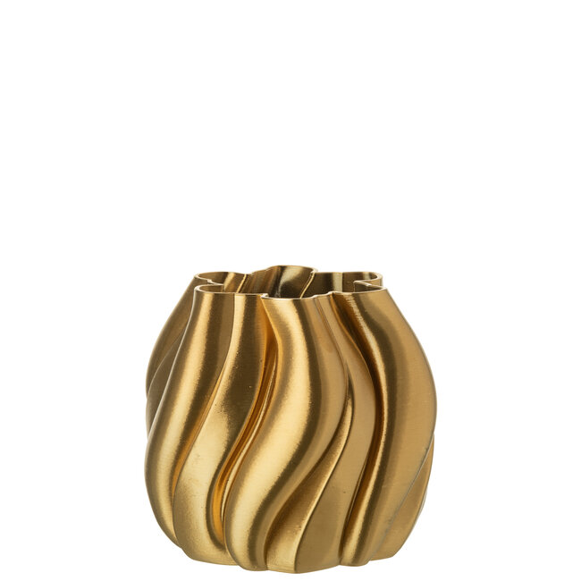 J-Line Vaas 3D-printen onregelmatig porselein goudkleurig