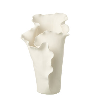 J-Line Vaas Helix Onregelmatig Keramiek Wit