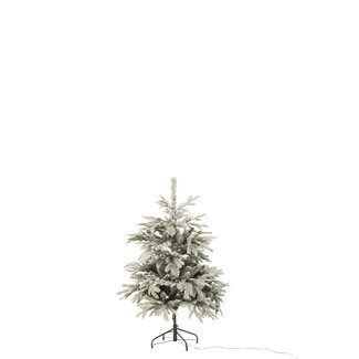 J-Line Kerstboom 120 Led Sneeuwwit Kunstmatig Donkergroen/Wit Klein