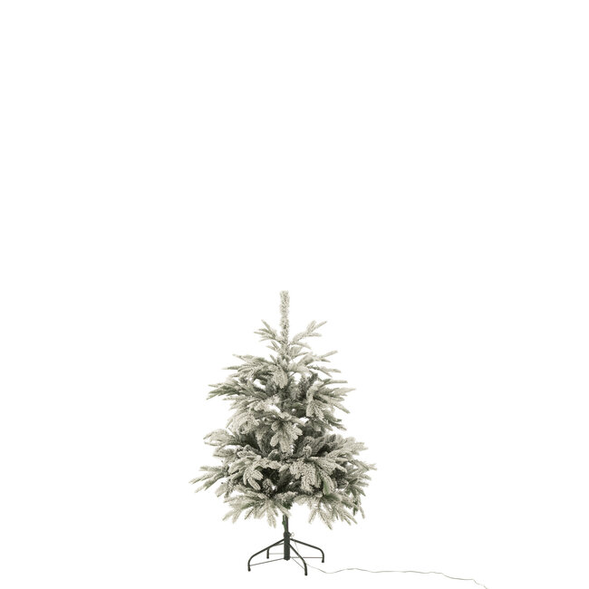 J-Line Kerstboom 120 Led Sneeuwwit Kunstmatig Donkergroen/Wit Klein