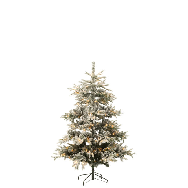 J-Line Kerstboom 270 Led Sneeuwwit Kunstmatig Donkergroen/Wit Medium