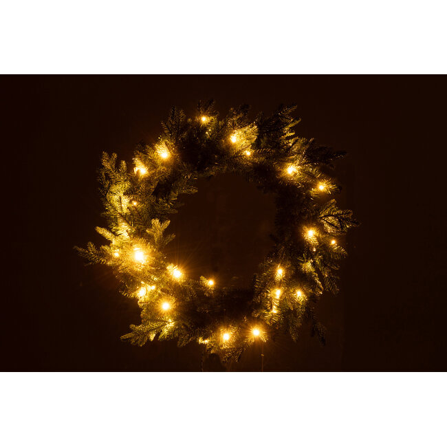 J-Line Krans 20 Led Kunstmatig Rond Donkergroen Groot