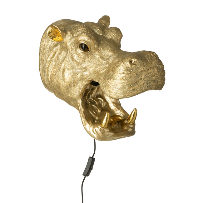 J-Line Wandlamp Nijlpaardkop Hars Goudkleurig