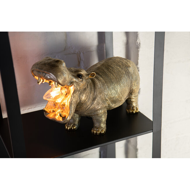 J-Line Tafellamp Nijlpaard Hars Goudkleurig
